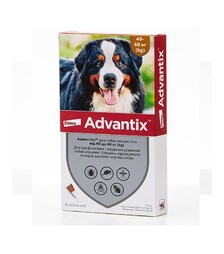 Капли для собак Elanco Advantix от блох и клещей, на вес 40-60 кг, пипетка, 4 шт