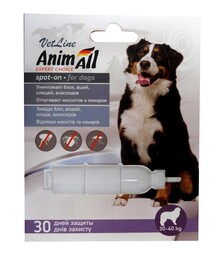 Капли для собак AnimAll VetLine Spot-On от блох и клещей, на вес 30-40 кг