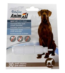 Капли для собак AnimAll VetLine Spot-On от блох и клещей, вес 40-60 кг