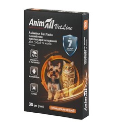 Ошейник противопаразитарный для собак и кошек AnimAll VetLine оранжевый, 35 см