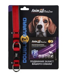 Ошейник с противопаразитарной лентой AnimAll VetLine Double Guard 20 мм, 320-400 мм, красный