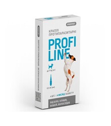 Краплі для собак ProVET ProfiLine від бліх і кліщів, інсектоакарицидні, на вагу до 4 кг, піпетка, 4 шт