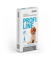 Краплі для собак ProVET ProfiLine від бліх і кліщів, інсектоакарицидні, на вагу 4-10 кг, піпетка, 4 шт