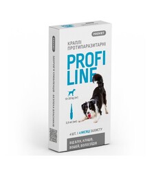 Краплі для собак ProVET ProfiLine від бліх і кліщів, інсектоакарицидні, на вагу 10-20 кг, піпетка, 4 шт