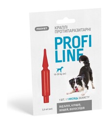 Краплі для собак ProVET ProfiLine від бліх і кліщів, інсектоакарицидні, на вагу 10-20 кг, піпетка, 1 шт