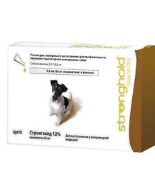 Капли для собак Zoetis Стронгхолд 12%, на вес 5-10 кг, 0,5 мл, 3 шт