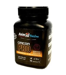 Витамины для мелких пород собак AnimAll VetLine Omega PRO для профилактики нехватки витаминов, 90 шт