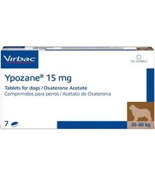 Таблетки для собак Virbac Ипозан XL для лечения гиперплазии предстательной железы, на вес 30-60 кг, 15 мг, 7 шт