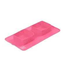 Миска складана для собак і котів WAUDOG Silicone рожева, 385х230х50 мм