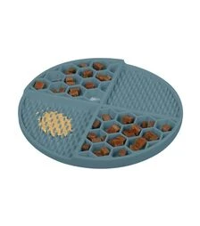 Миска-килимок для собак і котів WAUDOG Silicone для злизування та повільного харчування, сіра, 211х211х30 мм