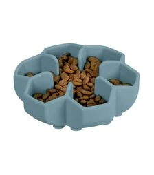 Миска для собак і котів WAUDOG Silicone для повільного харчування, сіра, 450 мл