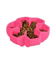 Миска для собак і котів WAUDOG Silicone для повільного харчування, рожева, 450 мл