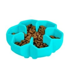 Миска для собак і котів WAUDOG Silicone для повільного харчування, блакитна, 750 мл