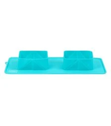 Миска складана для собак і котів WAUDOG Silicone блакитна, 385х230х50 мм