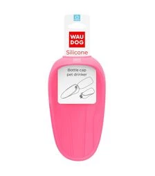 Поїлка-насадка на пляшку для собак і котів WAUDOG Silicone рожева, 165х90 мм