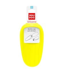 Поїлка-насадка на пляшку для собак і котів WAUDOG Silicone жовта, 165х90 мм