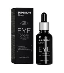 Капли для кошек и собак Superium Сильвер для гигиены глаз, с коллоидным серебром, 30 мл
