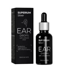Капли для кошек и собак Superium Сильвер для гигиены ушей, с коллоидным серебром, 30 мл