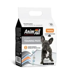 Пелюшки для собак і цуценят AnimAll Puppy Training Pads з активованим вугіллям, 60х60 см, 10 шт