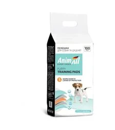 Пелюшки для собак і цуценят AnimAll Puppy Training Pads 60х45 см, 100 шт