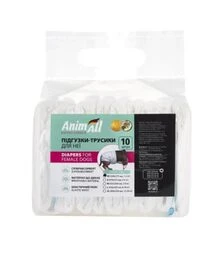 Підгузки-трусики для собак жіночої статі AnimAll з малюнком, XS, 1-2 кг, 34х28 см, 10 шт