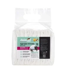 Підгузки-трусики для собак жіночої статі AnimAll з малюнком, M, 5-8 кг, 43х29 см, 10 шт