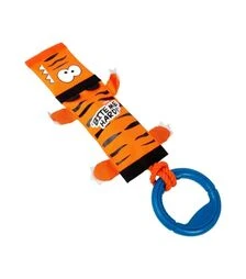 Игрушка для собак GiGwi Bite Me Hard Тигр на веревке с ручкой и пищалкой, 55 см