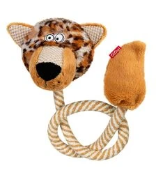 Игрушка для собак GiGwi Eco Friendz Леопард с пищалкой и веревкой, 76 см