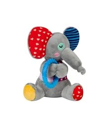 Іграшка для собак GiGwi Plush Friendz Слоненя з кільцем та пищалкою, 16 см
