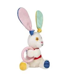 Іграшка для собак GiGwi Plush Friendz Зайчик з кільцем та пищалкою, 16 см