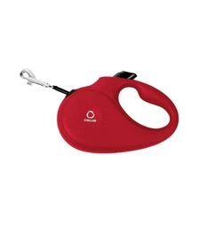Повідець-рулетка для собак CoLLaR до 15 кг, світловідбивний, червоний, 5 м