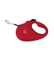 Повідець-рулетка для собак CoLLaR до 50 кг, світловідбивний, червоний, 5 м