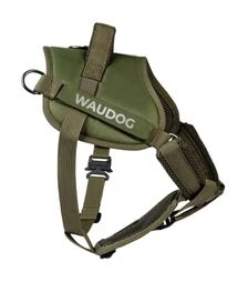 Шлея для службових собак WAUDOG PRO-2 обхват 35-45 см, світловідбивна, металевий фастекс, хакі