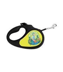 Повідець-рулетка для собак WAUDOG R-leash Рік та Морті 2, до 50 кг, світловідбивний, чорний, 5 м