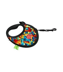 Повідець-рулетка для собак WAUDOG R-leash Блоки, до 12 кг, світловідбивний, з контейнером для пакетів, 3 м