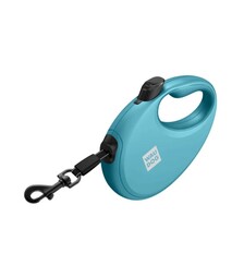 Поводок-рулетка для собак WAUDOG R-leash до 40 кг, светоотражающий, с контейнером для пакетов, голубой, 5 м