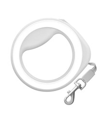 Поводок-рулетка для собак WAUDOG R-leash до 40 кг, круглой формы, светоотражающий, белый, 2,9 м