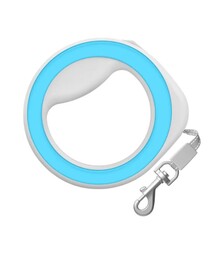 Поводок-рулетка для собак WAUDOG R-leash до 40 кг, круглой формы, светоотражающий, голубой, 2,9 м