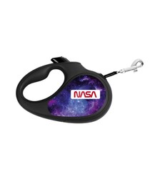 Поводок-рулетка для собак WAUDOG R-leash NASA21, до 12 кг, светоотражающий, черный, 3 м