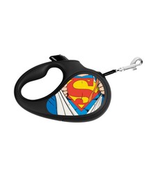 Поводок-рулетка для собак WAUDOG R-leash Супермен Герой, до 50 кг, светоотражающий, черный, 5 м
