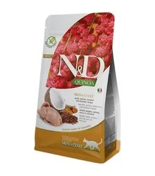 Беззерновий сухий корм для котів Farmina N&D Quinoa Skin&Coat при харчовій алергії, з перепелом та кіноа, 300 г