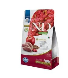 Беззерновий сухий корм для котів Farmina N&D Quinoa Hairball для виведення шерсті, з качкою, кіноа, яблуком та журавлиною, 300 г