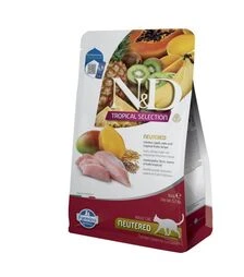 Низькозерновий сухий корм для стерилізованих котів Farmina N&D Tropical Selection з куркою та тропічними фруктами, 300 г