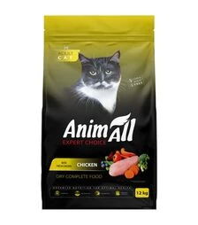 Полнорационный сухой корм для кошек AnimAll со свежей курицей, 12 кг