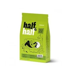 Сухий корм для котів Half&Half для чутливого травлення з індичкою, 8 кг