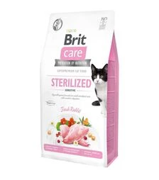 Беззерновий сухий корм для стерилізованих котів Brit Care Cat Grain Free для чутливого травлення, з кроликом, 7 кг