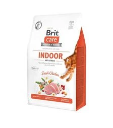 Беззерновой сухой корм для кошек Brit Care Cat Grain Free Indoor Anti-stress с курицей, 400 г