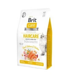 Беззерновой сухой корм для кошек Brit Care Cat Grain Free уход за шерстью и кожей, с лососем и курицей, 2 кг