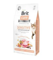 Беззерновий сухий корм для котів Brit Care Cat Grain Free для чутливого травлення, з індичкою та лососем, 7 кг