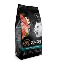 Сухой корм для котят всех пород Savory Kitten со свежей индейкой и курицей, 2 кг